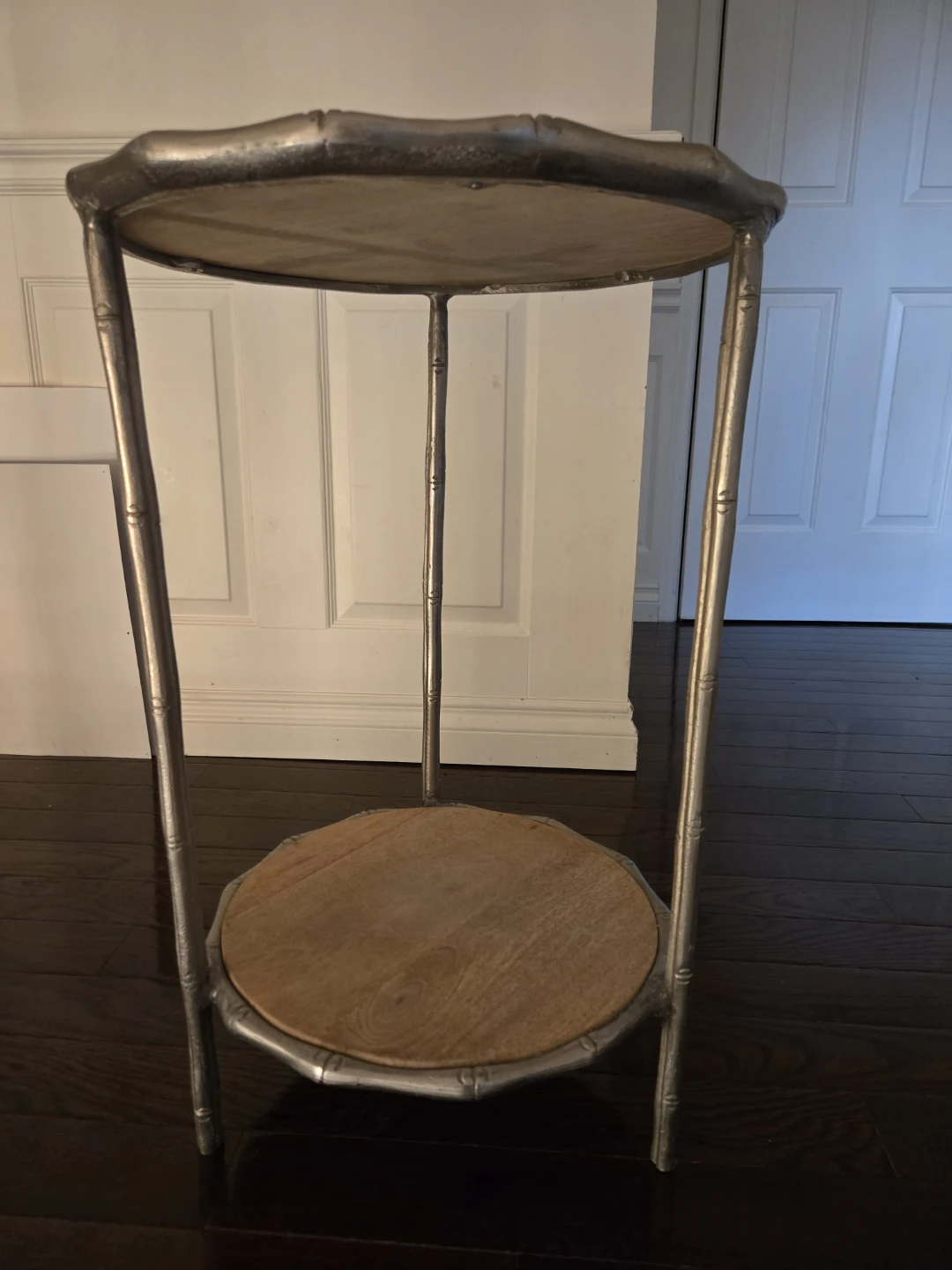 Tiered Side Table with Wood