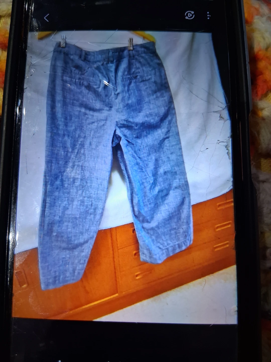 SIZE 14 Reitmans Women's Petite Size 14 Blue Capris,Wide Legs