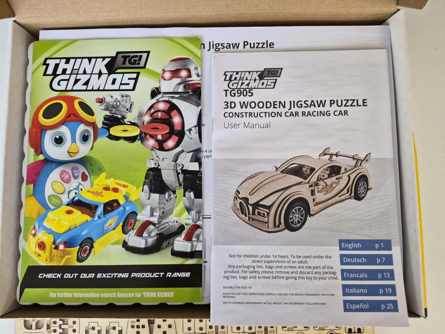 Think Gizmos TG905 3D Wooden Jigsaw Puzzle Racing Car