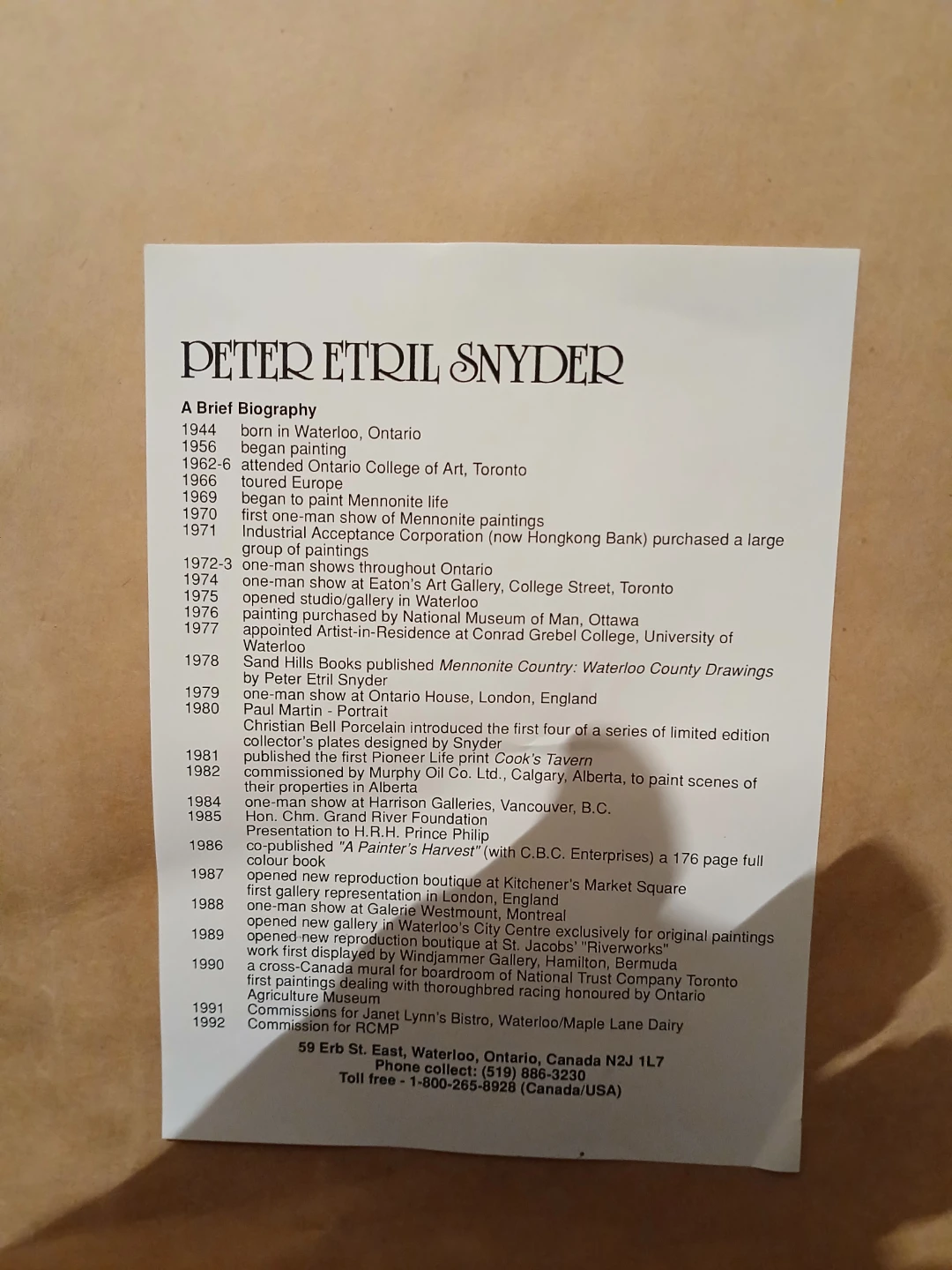 Peter Ettril Snyder "A Painter's Harvest" Print 1986 - photo 4