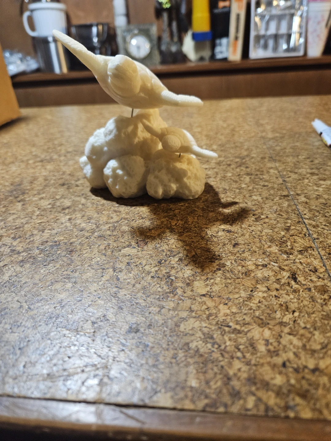 White Bird and Turtle Figurines on Cloud - photo 2
