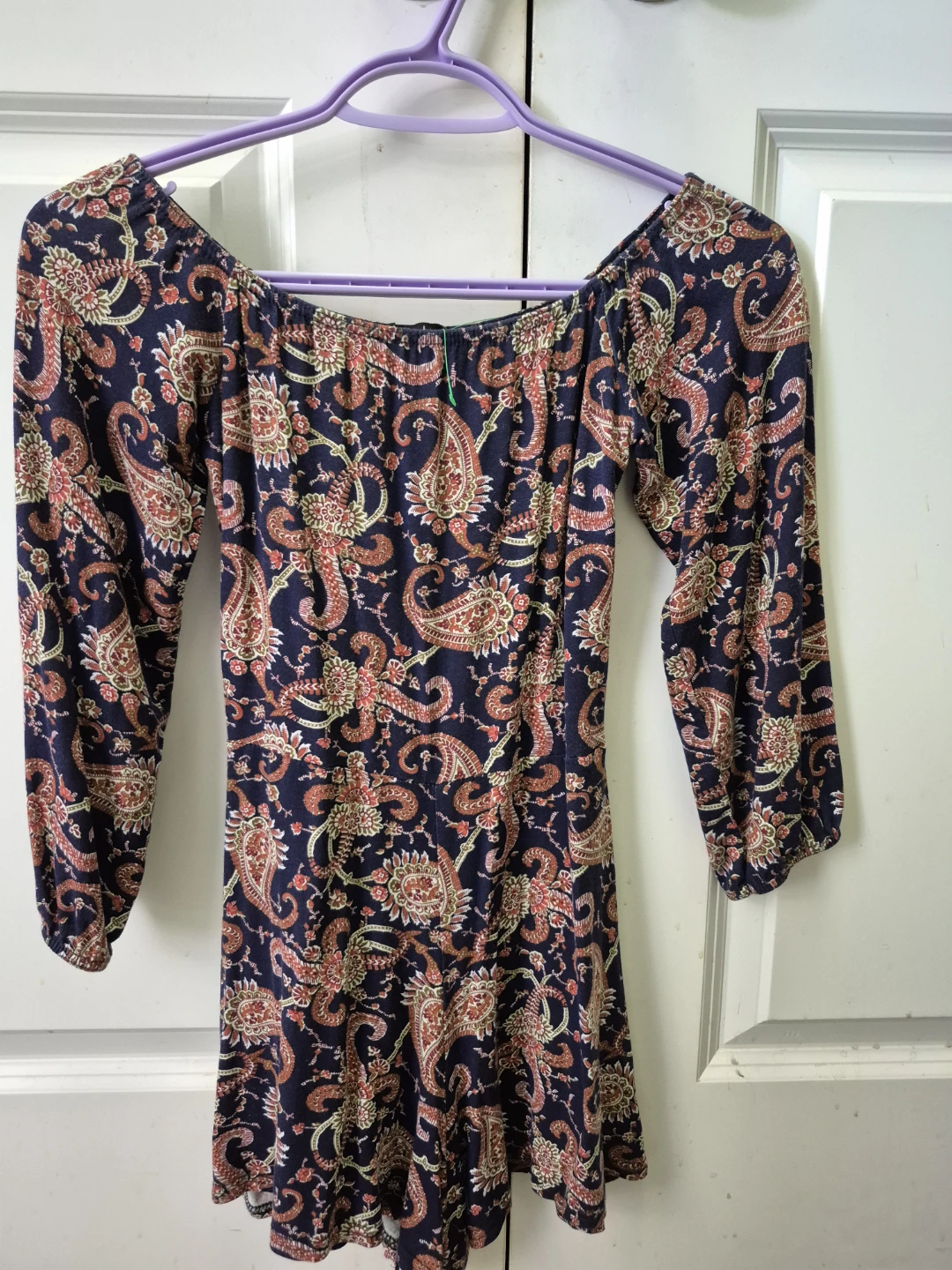Boohoo Women's Off-the-Shoulder Paisley Print Romper Size 4 - photo 2