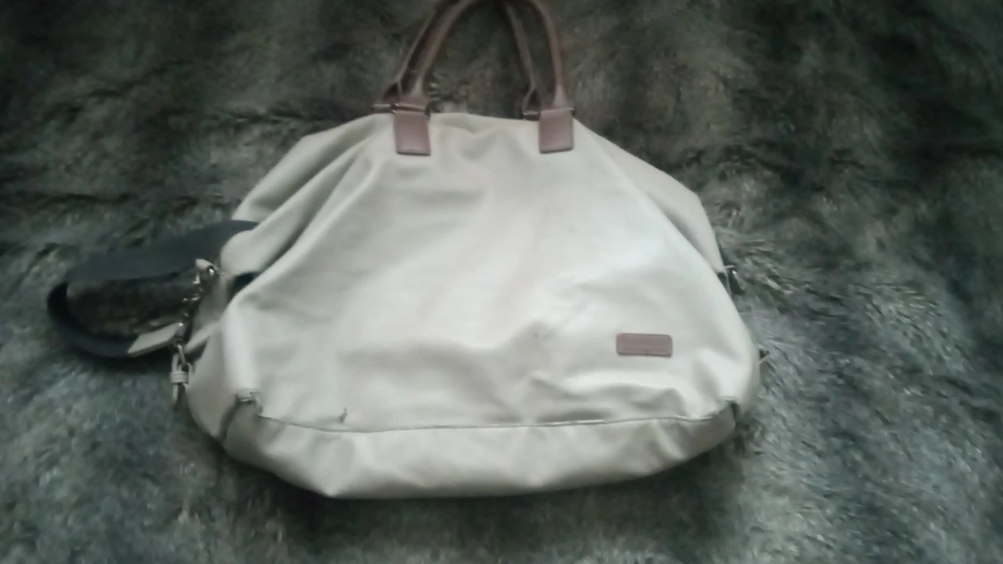 Bugatti Light Grey Faux Leather Tote Bag with Brown Handles - photo 2