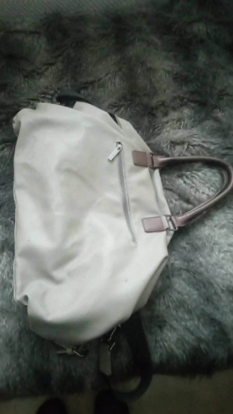 Bugatti Light Grey Faux Leather Tote Bag with Brown Handles - photo 3