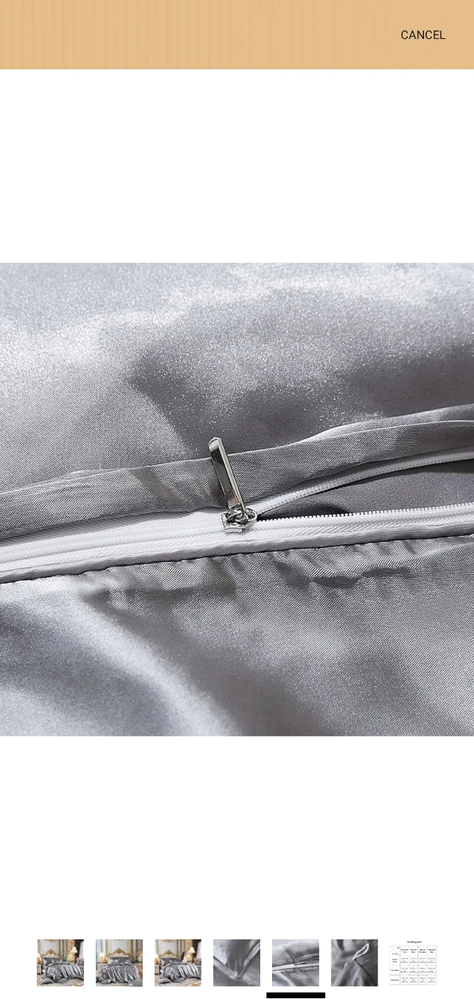 Silk blend Bedding Set - Queen Size - Grey - photo 3
