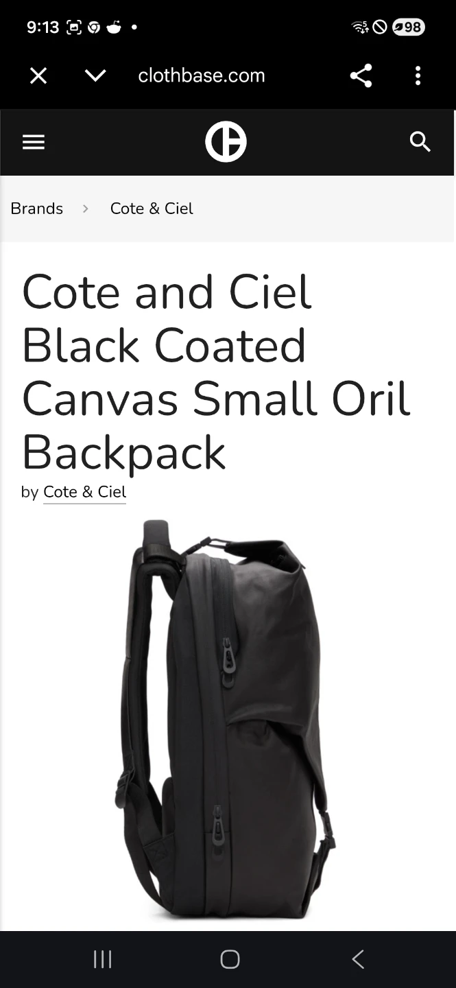 Cote & Ciel Black Coated Canvas Small Oril Backpack - photo 5