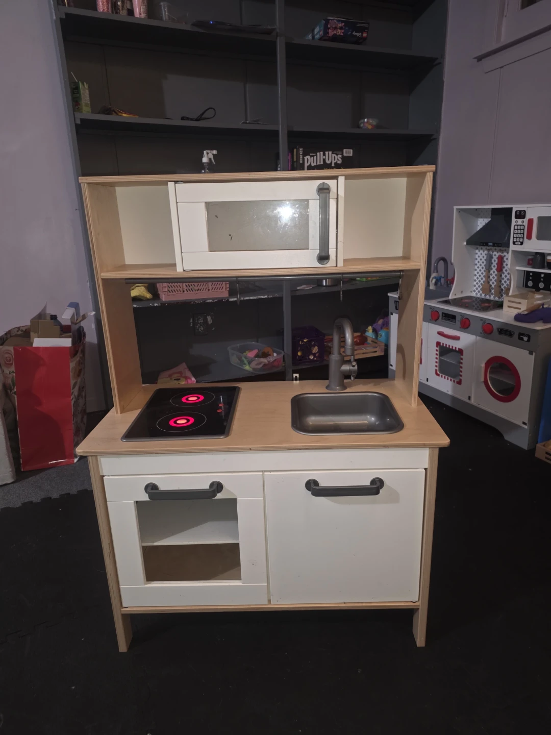 Wooden Play Kitchen with Microwave and Stove Top - photo 3