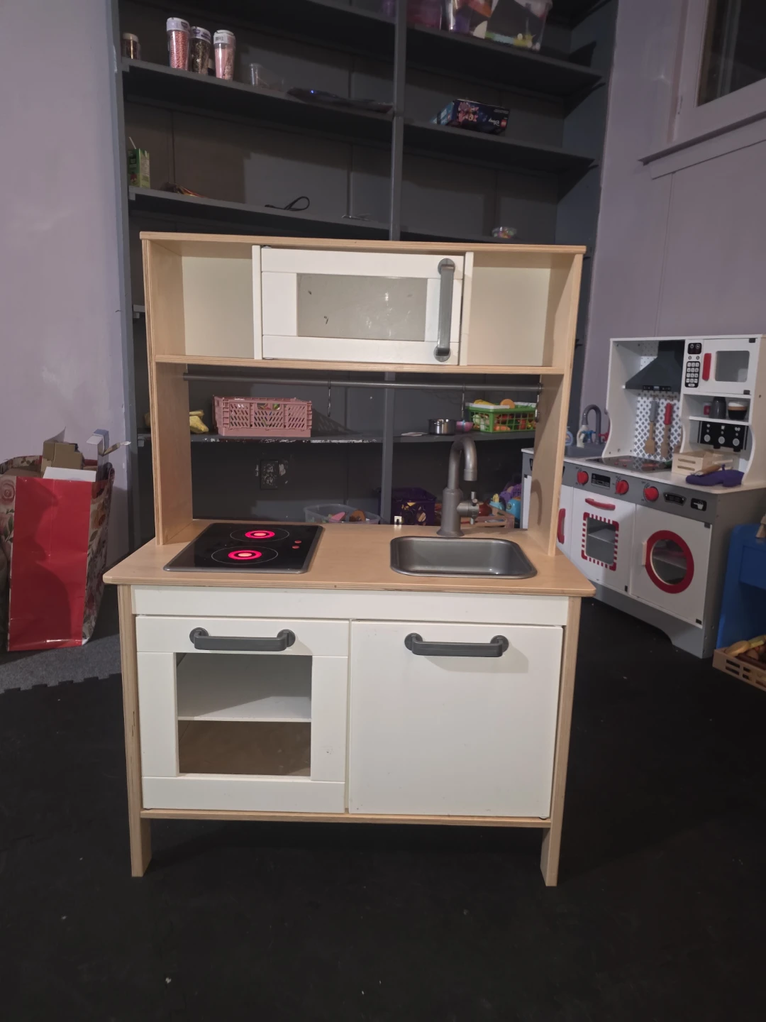 Wooden Play Kitchen with Microwave and Stove Top - photo 4