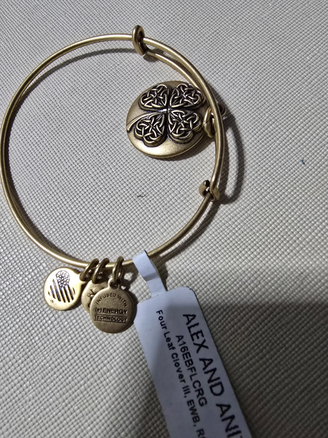 Alex and Ani Four Leaf Clover Charm Bangle Bracelet