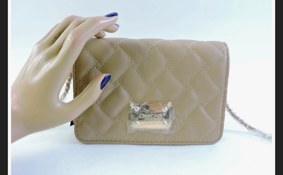 New BEBE Quilted Chain Shoulder Bag - Tan - photo 4