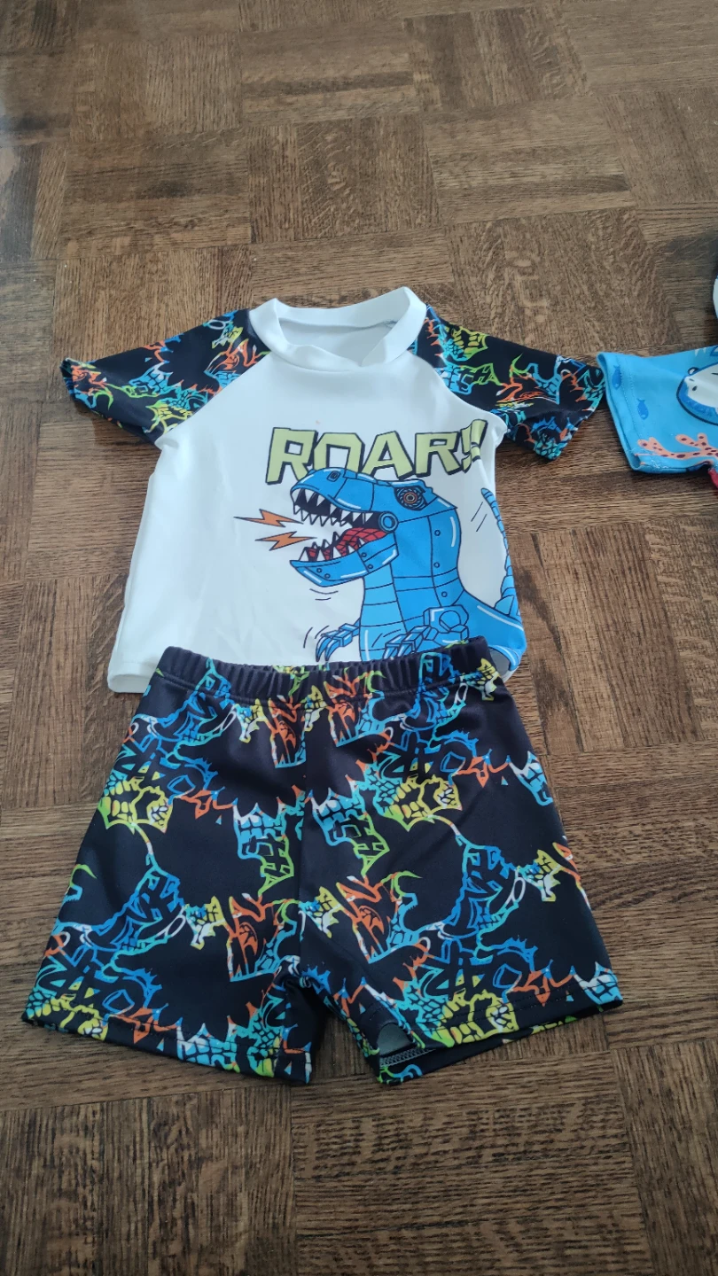 Kids Dinosaur Rash Guard Swim Set - photo 2