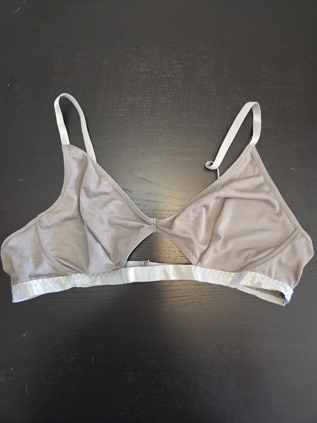 Grey Ribbed Cut-Out Bralette - photo 2