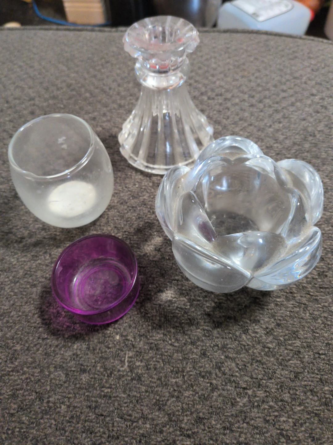 Set of 4 Glass Candle Holders