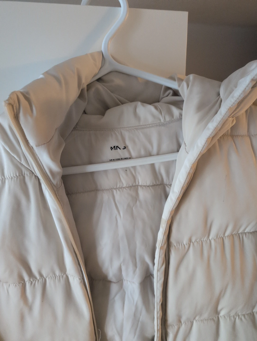 Mango Puffer Jacket - Cream - Size M - photo 3
