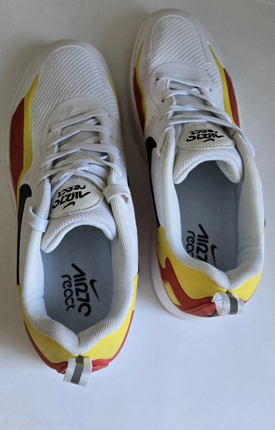 Nike Air Max 270 React White Red Yellow Sneakers