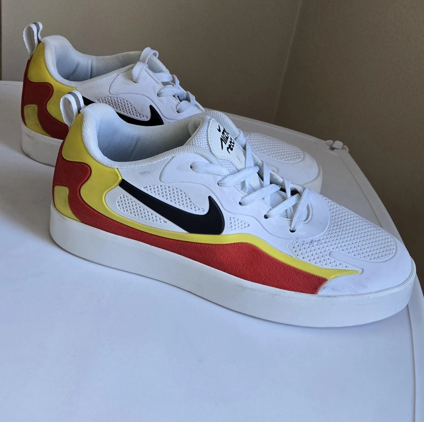 Nike Air Max 270 React White Red Yellow Sneakers - photo 5