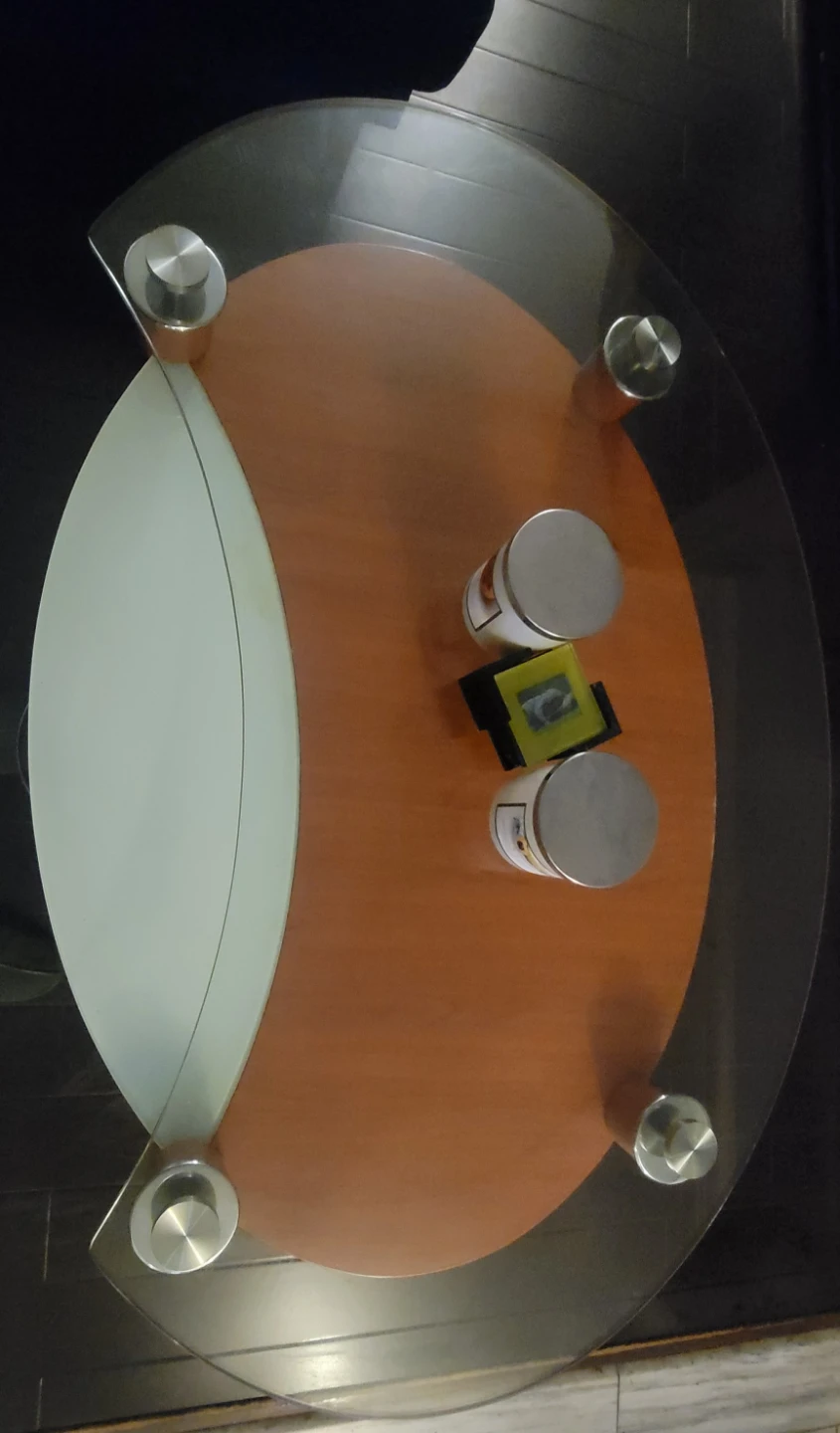 Glass and Wood Coffee Table