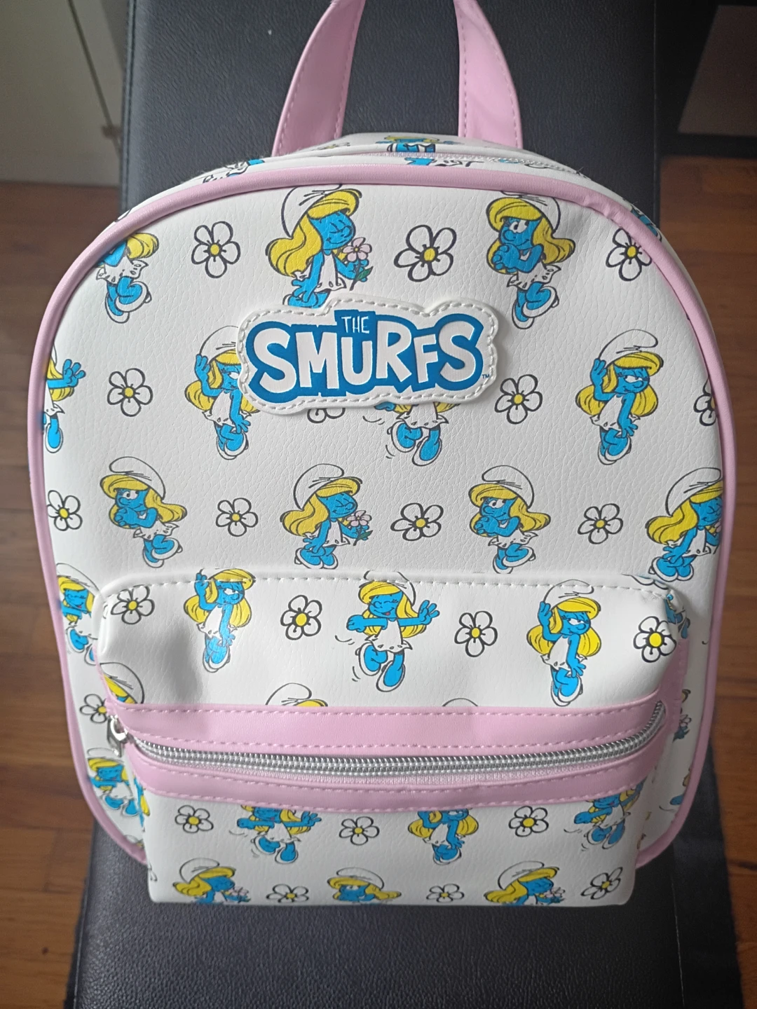 The Smurfs White Backpack with Pink Accents