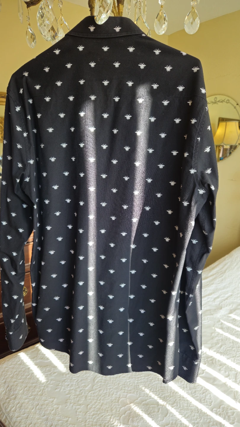 Shirt Dior Black Bee Embroidered Button-Up Shirt Size Medium - photo 2