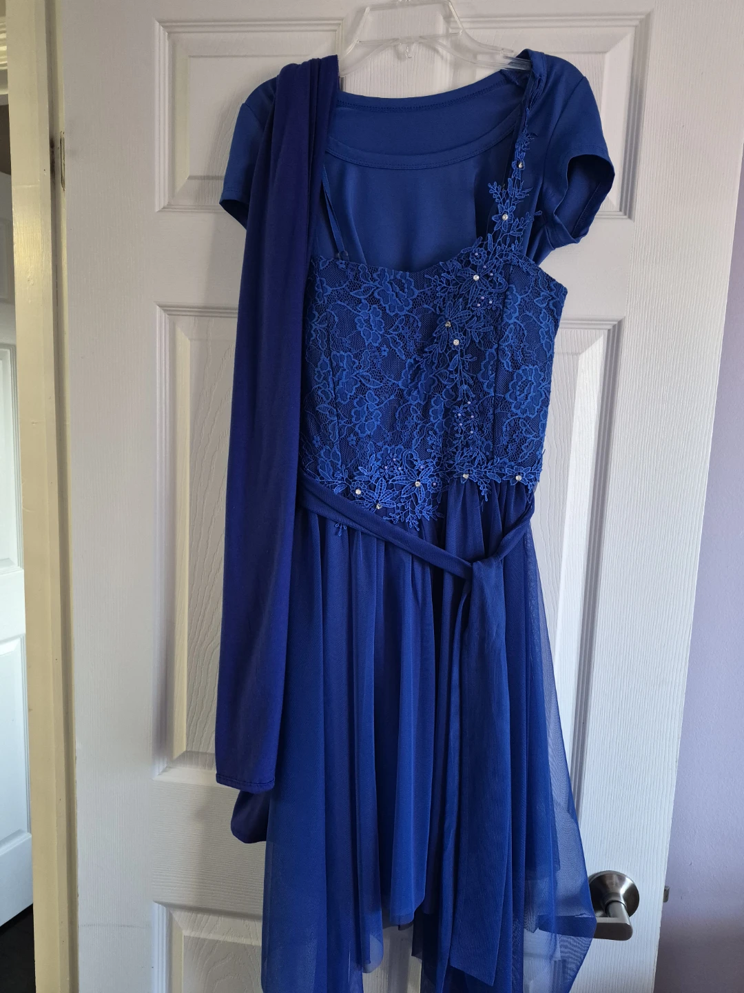 Royal Blue Lace & Tulle Dress size  Medium - photo 3
