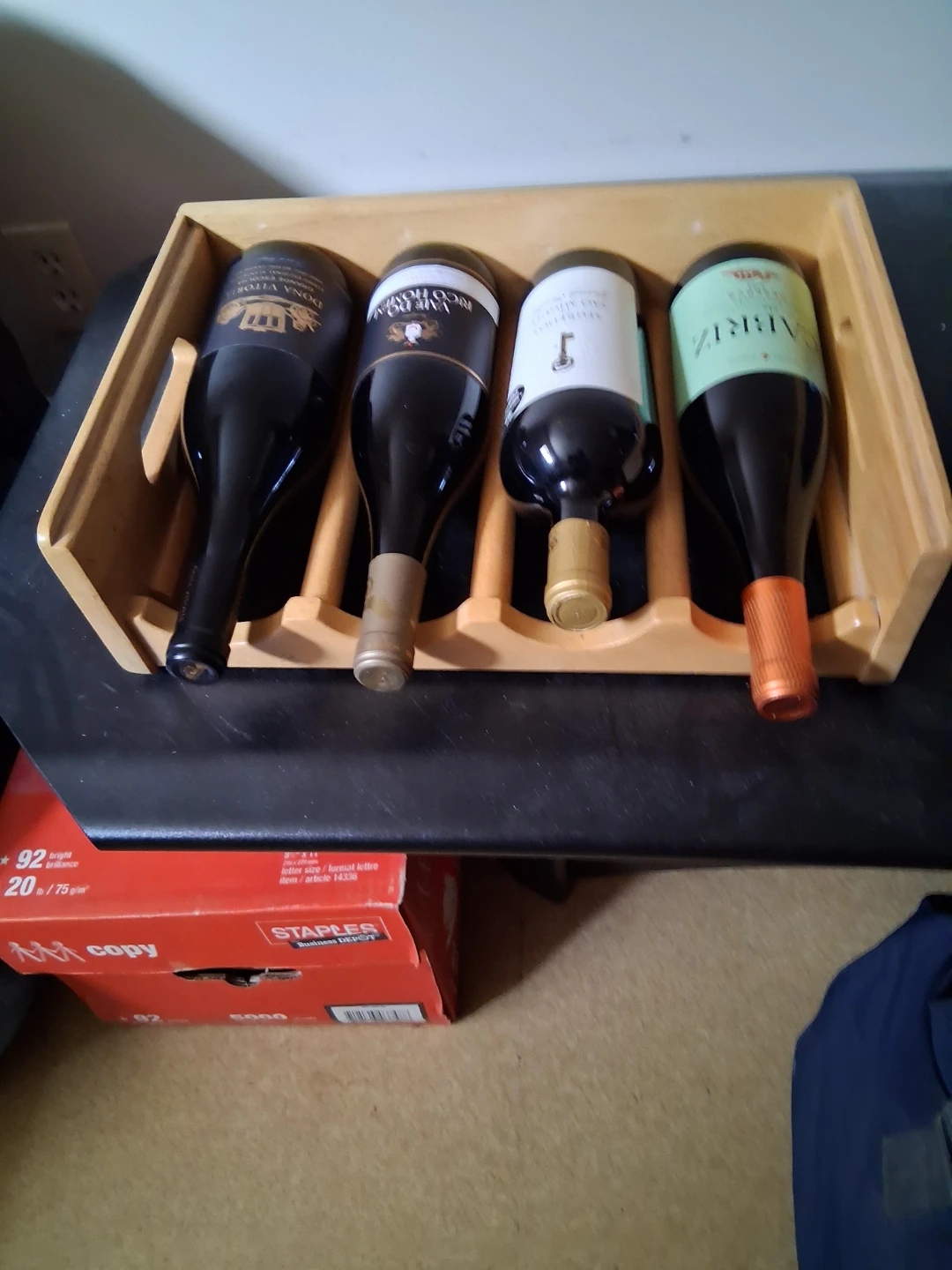 Wooden Wine Rack for 4 Bottles