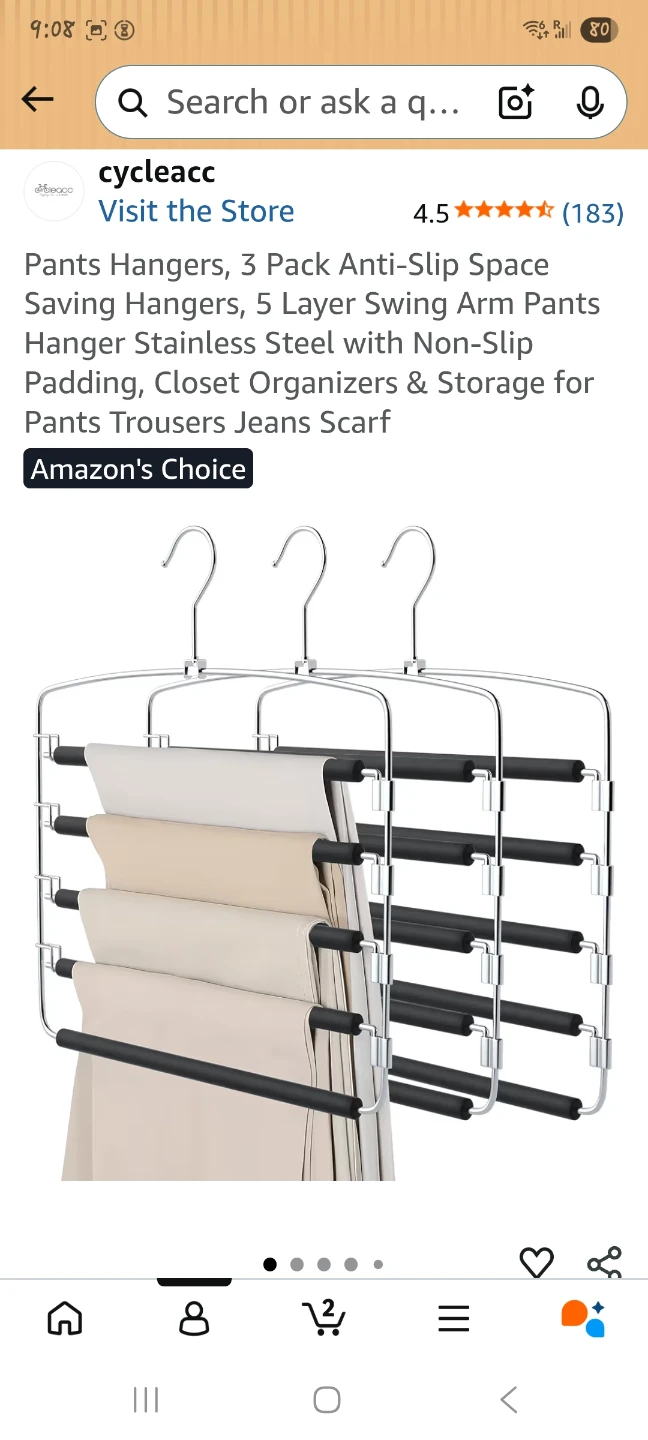 3 Pack 5-Layer Pants Hangers - Space Saving Closet Organizer 🌱