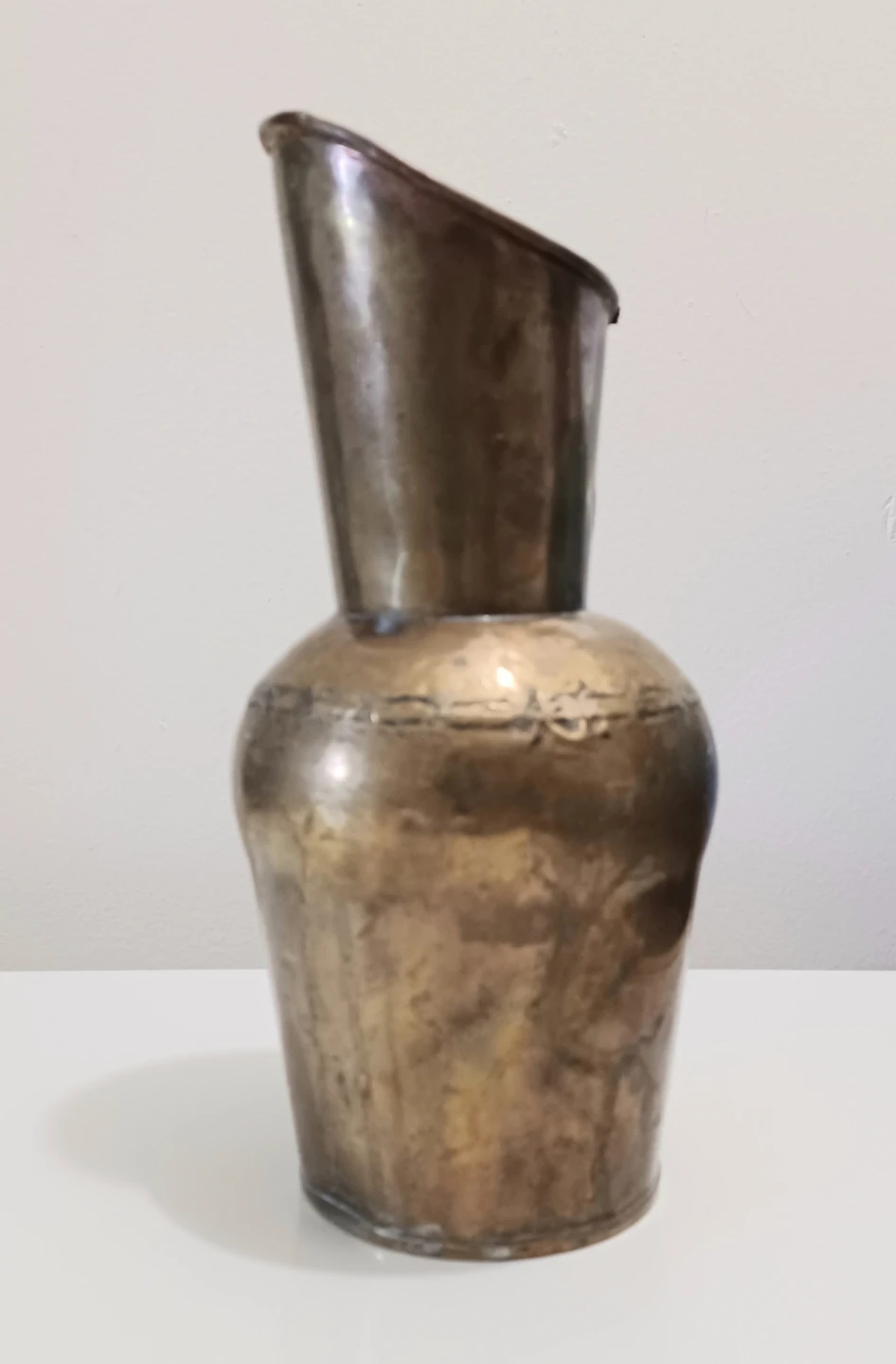 Primitive Antique Hammered Brass Pitcher - photo 2