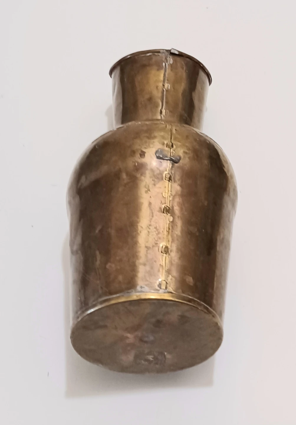 Primitive Antique Hammered Brass Pitcher - photo 3