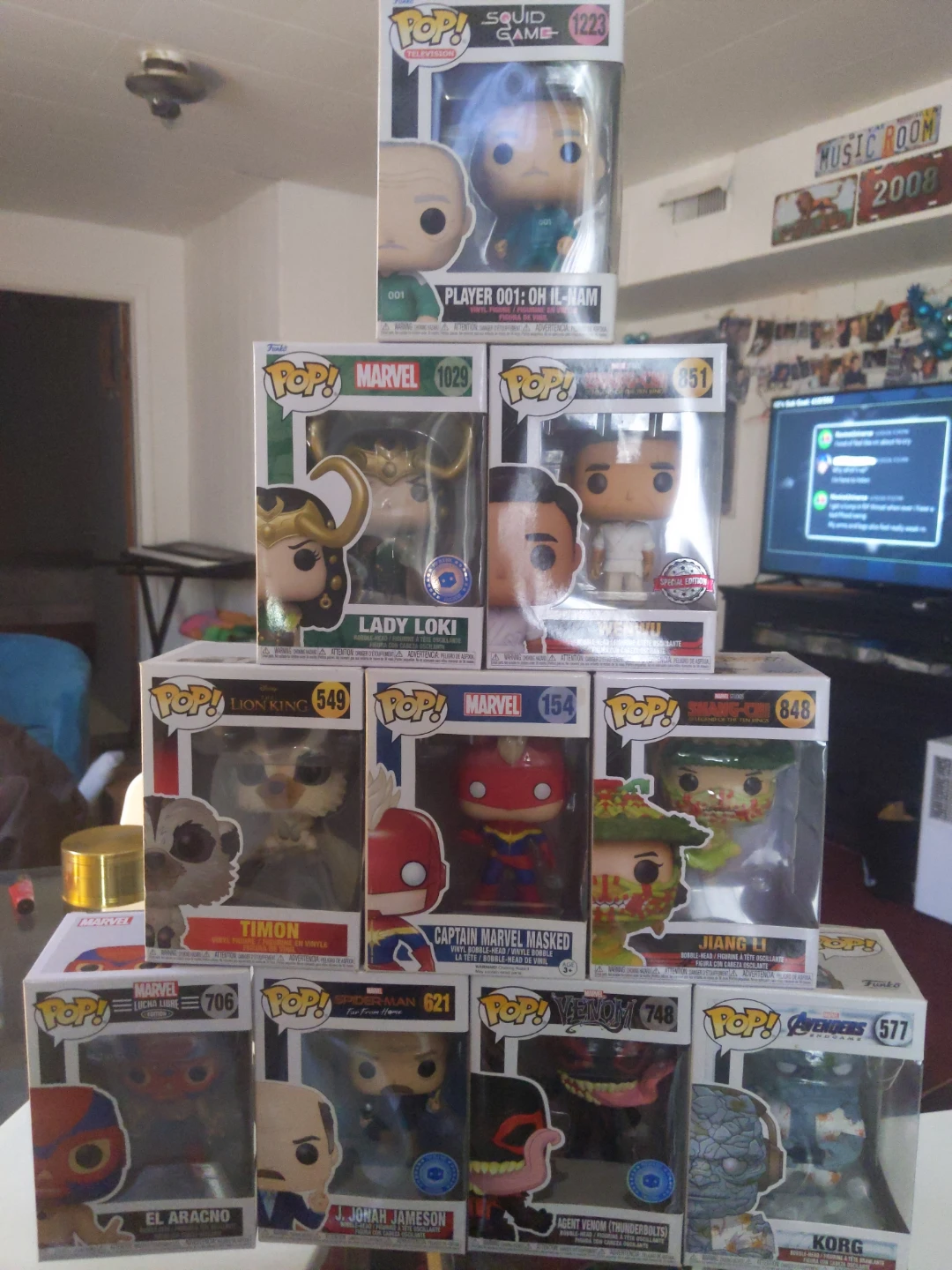 Funko Pop! Vinyl Figures (Squid Game, Marvel, Lion King)