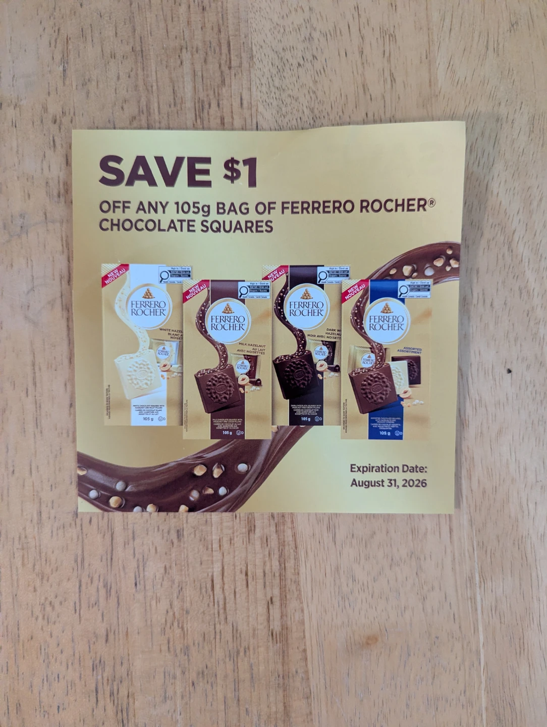 Ferrero Rocher Chocolate Squares Coupon - Save $1
