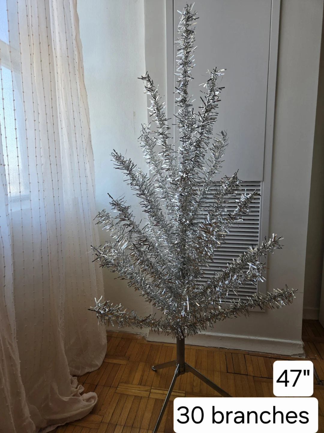 Vintage Silver Tinsel Christmas Trees