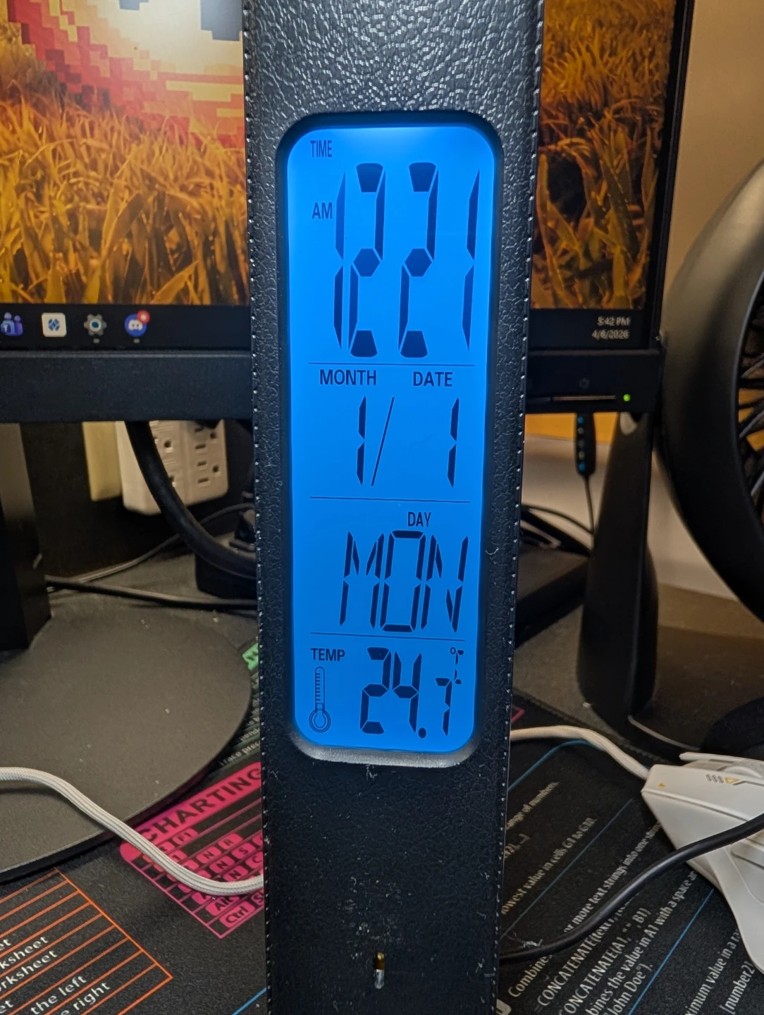 Black LED Desk Lamp with Digital Display - photo 2