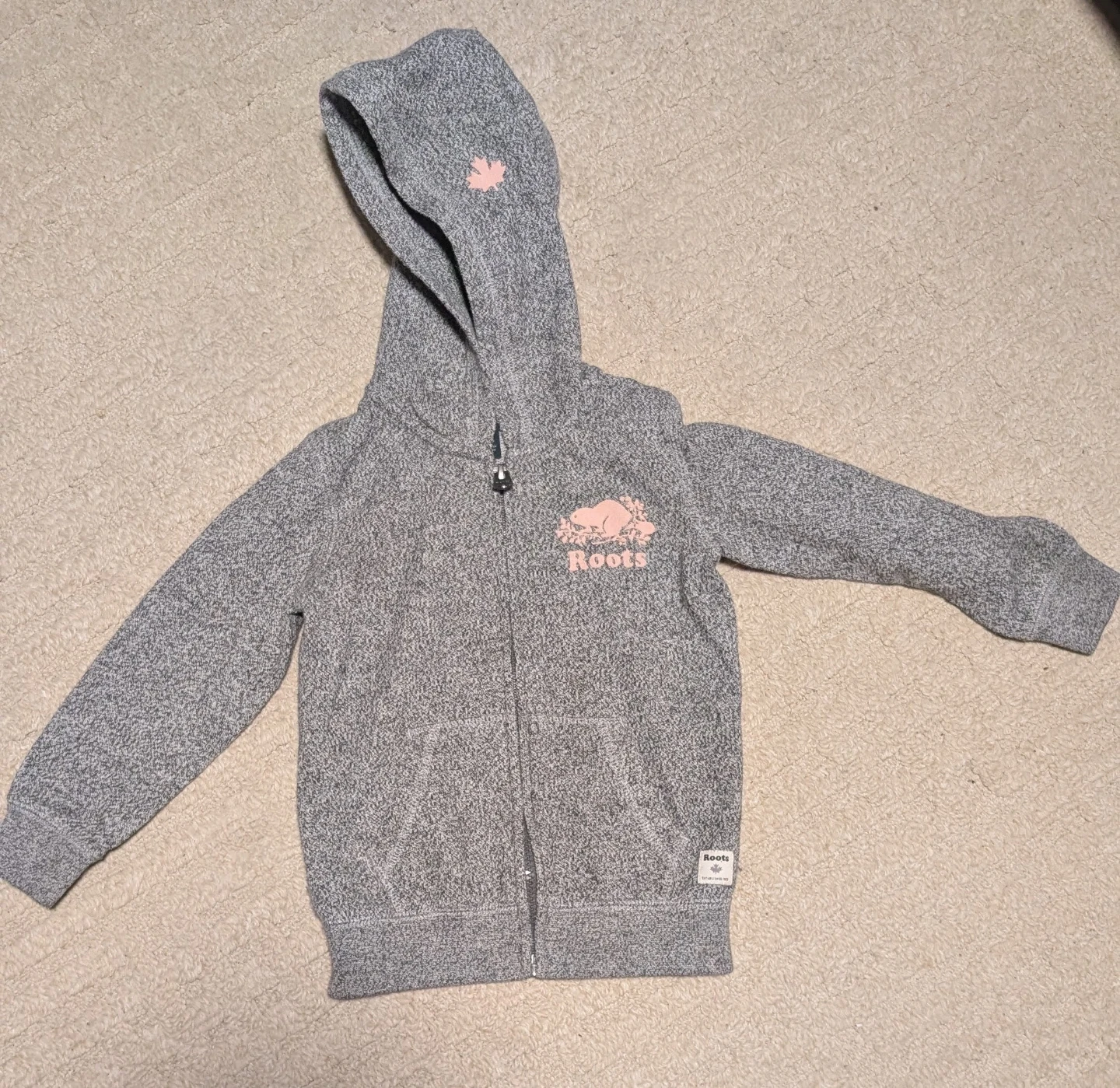Roots Kids Grey Zip-Up Hoodie Size 4T