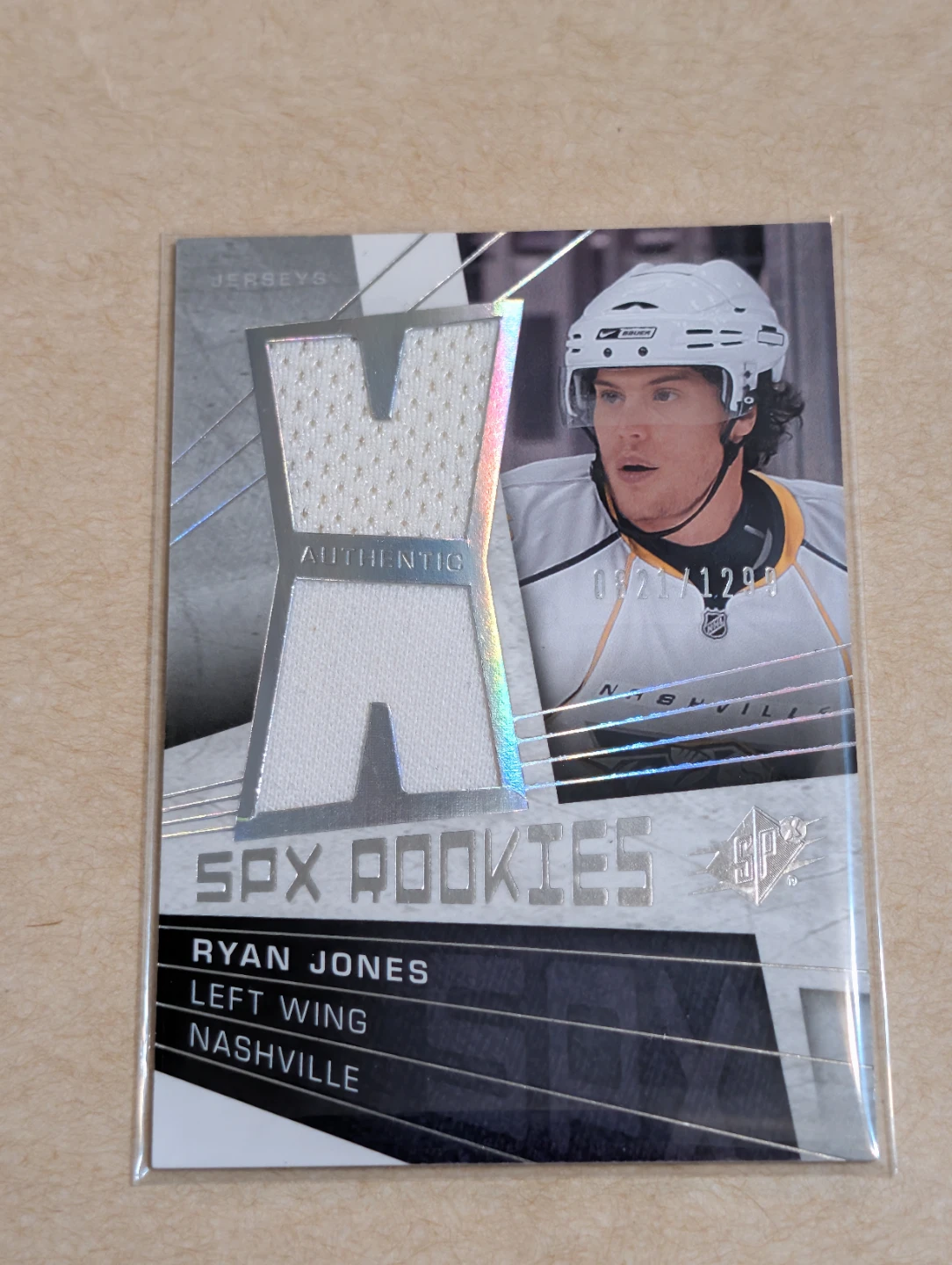 2008-09 SPX Hockey Ryan Jones Rookie Memorabilia Card