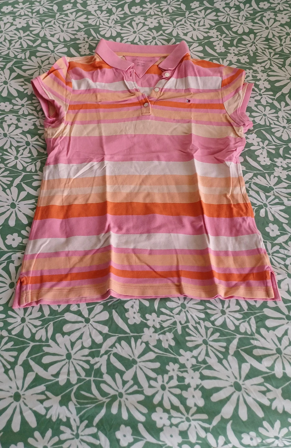 Tommy Hilfiger Striped Polo Shirt - Pink/Orange