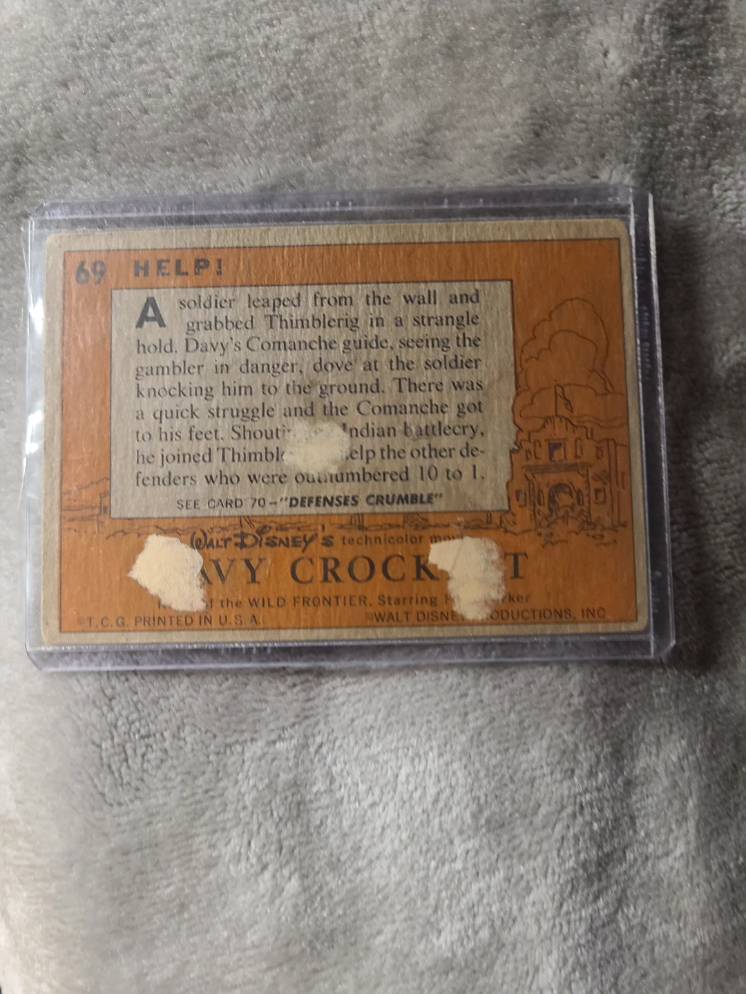 1956 Walt Disney's Davy Crockett"Help!" Trading Card - photo 2