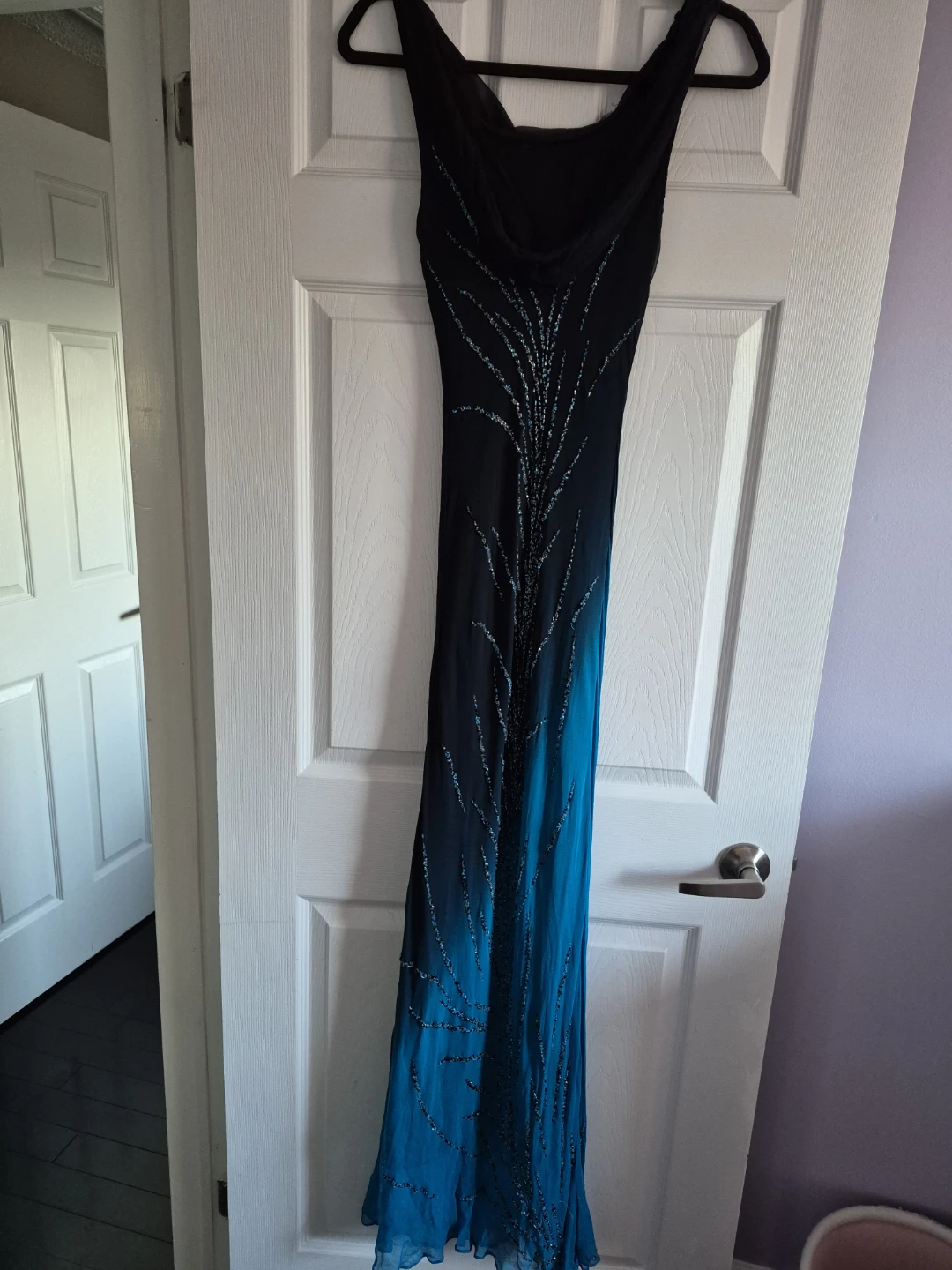 Monique Beaded Ombre Silk Gown ladies size Large - photo 2