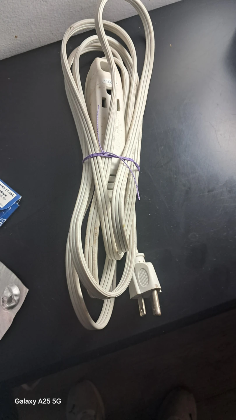 White 3-Outlet Power Strip - photo 2