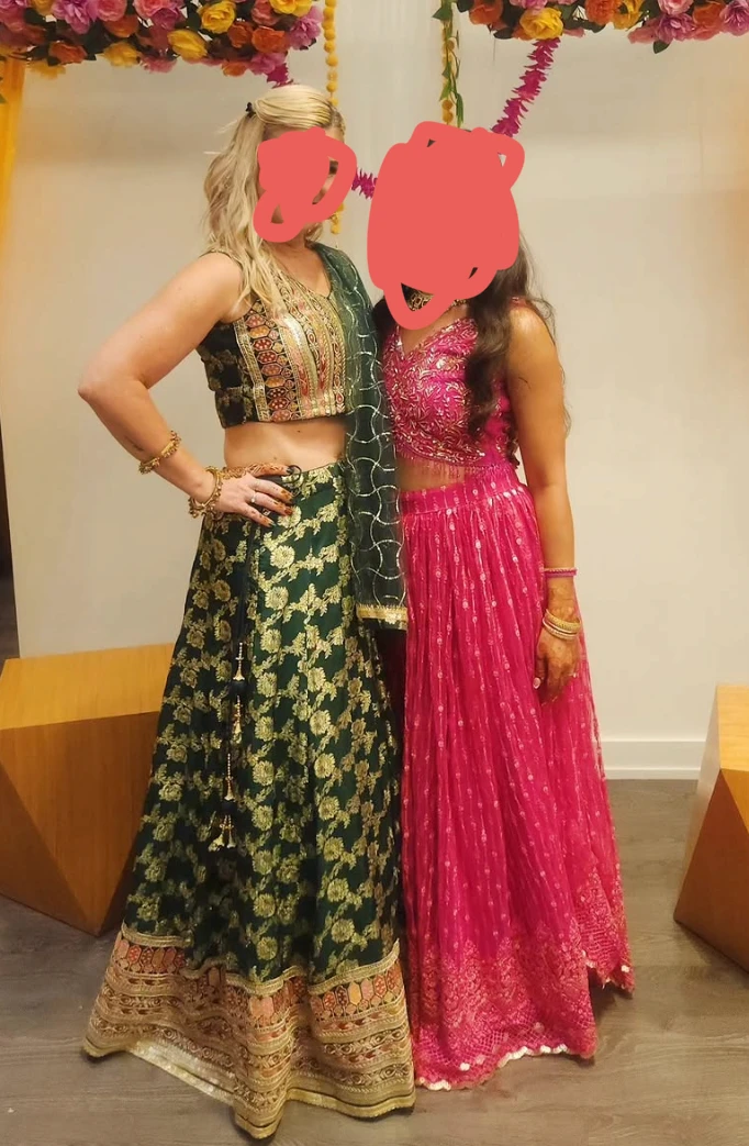 Embroidered Green Lehenga for festival or wedding celebration
