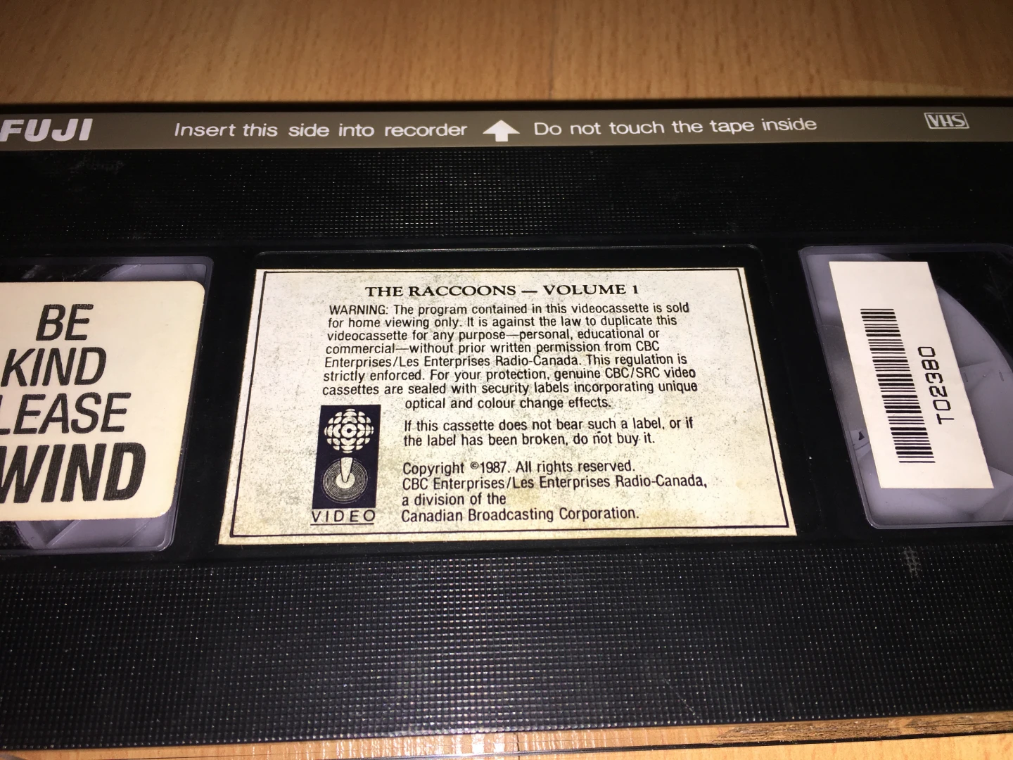 1987 - The Raccoons - Volume 1 VHS - photo 2
