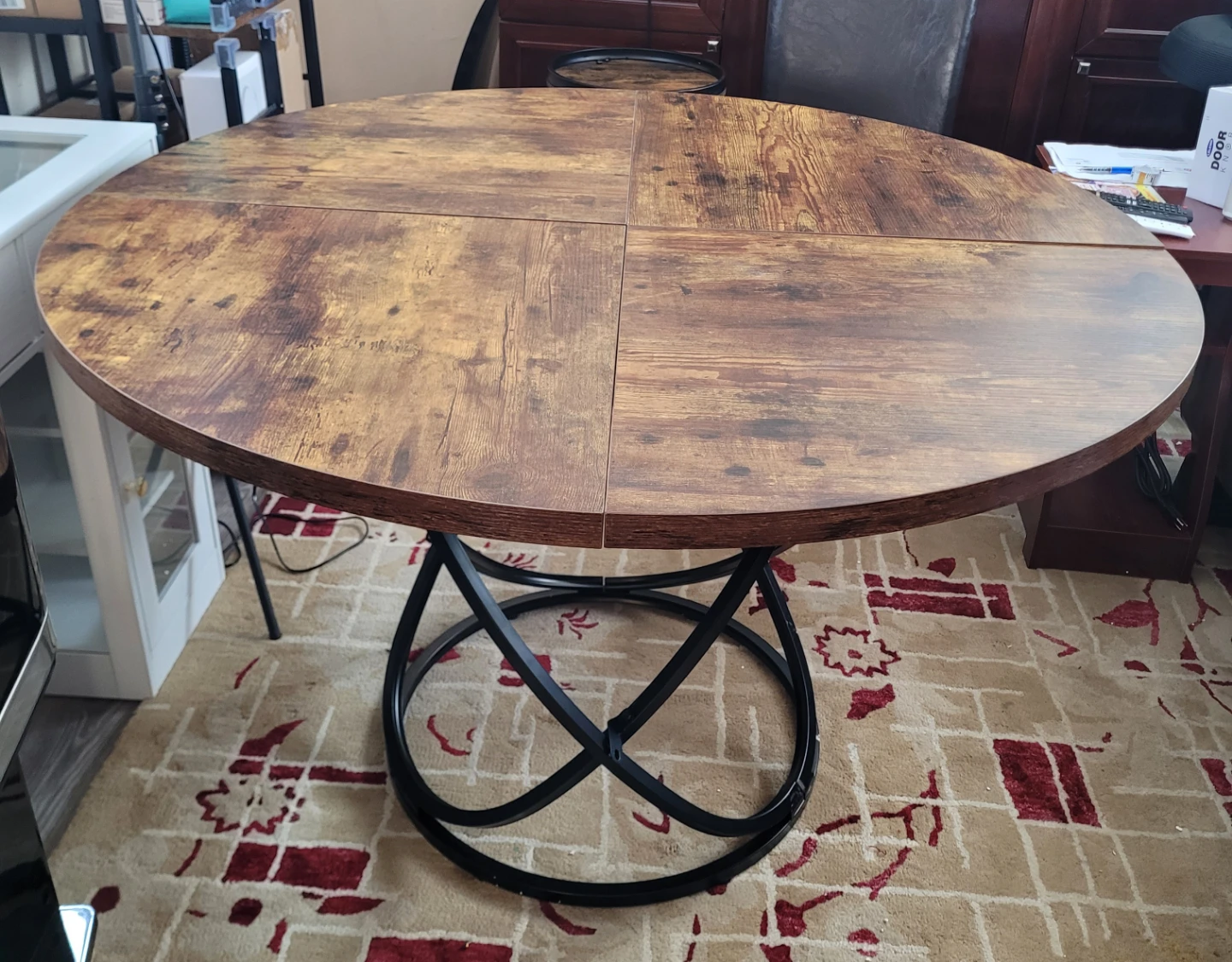 Round Wood Dining Table with Pedestal Base - photo 2