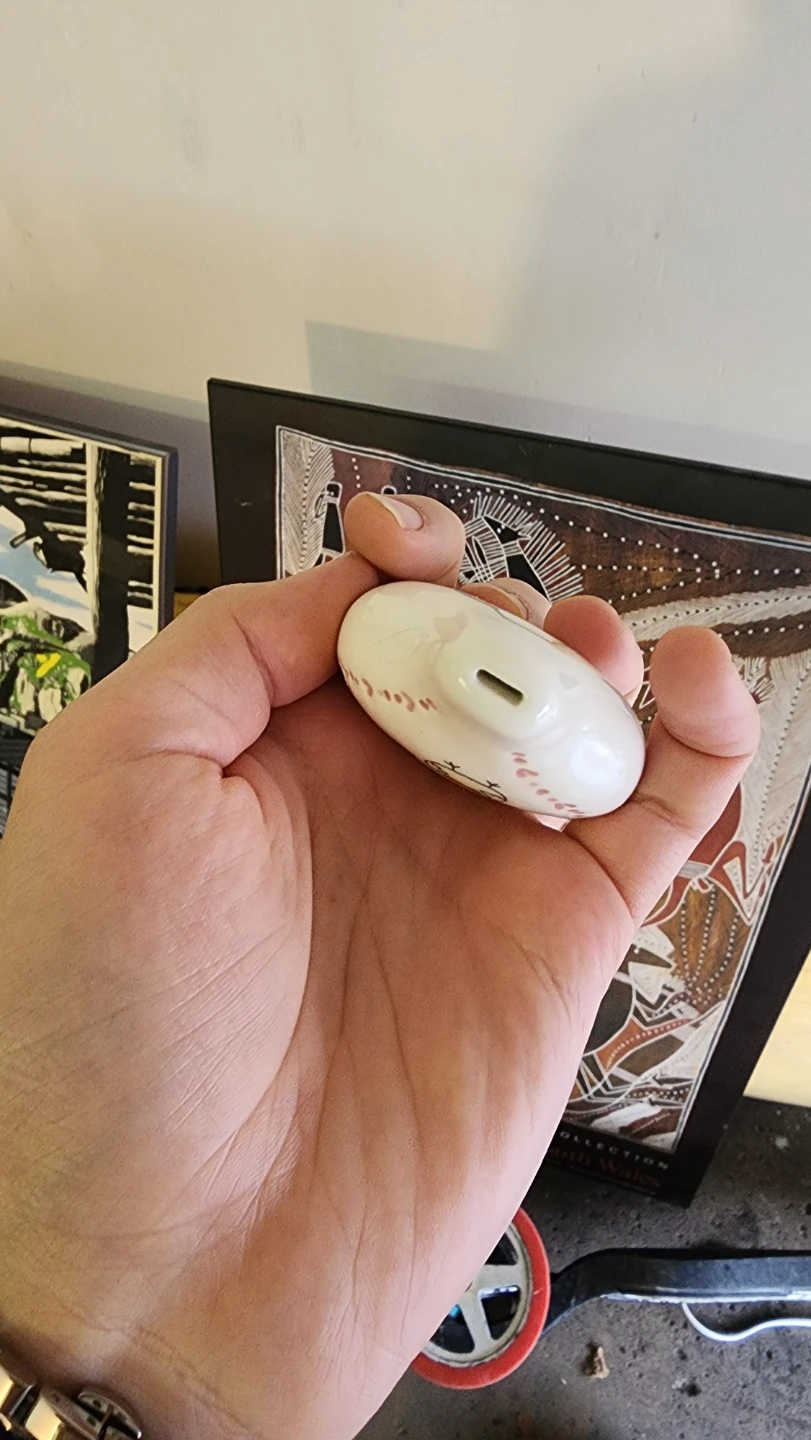White Ceramic Ocarina with Cute Chicken Design - photo 3