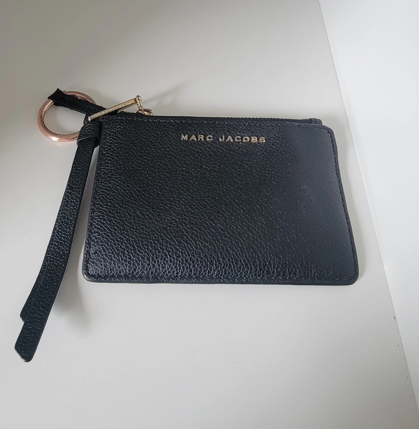 Marc Jacobs Black Leather Card Holder with Zipper