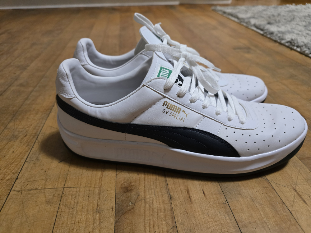 Puma GV Special White/Black Leather Sneakers - Size 11