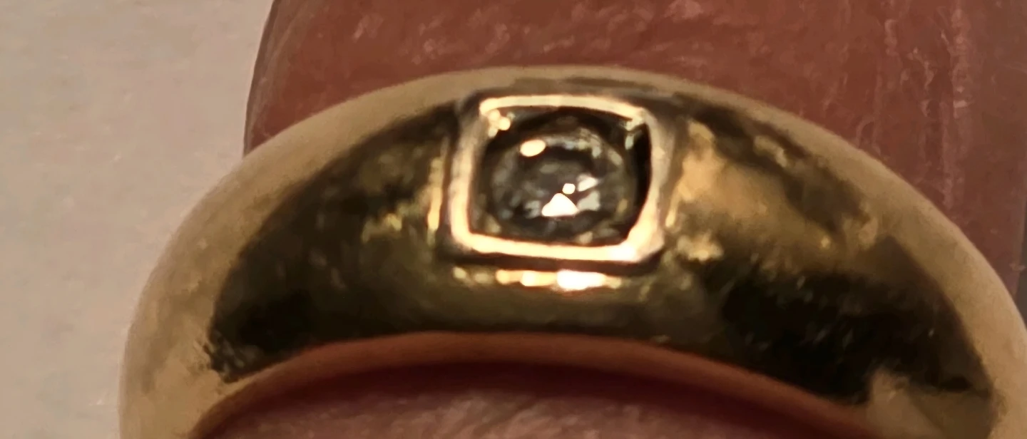 14k. Mens Vintage 14k. Ring with Diamond - photo 3
