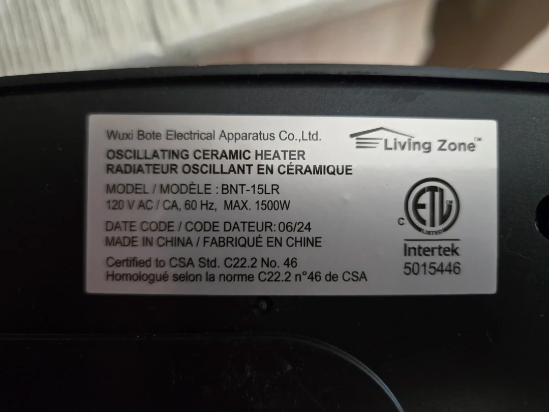 Living Zone Oscillating Ceramic Heater - photo 4
