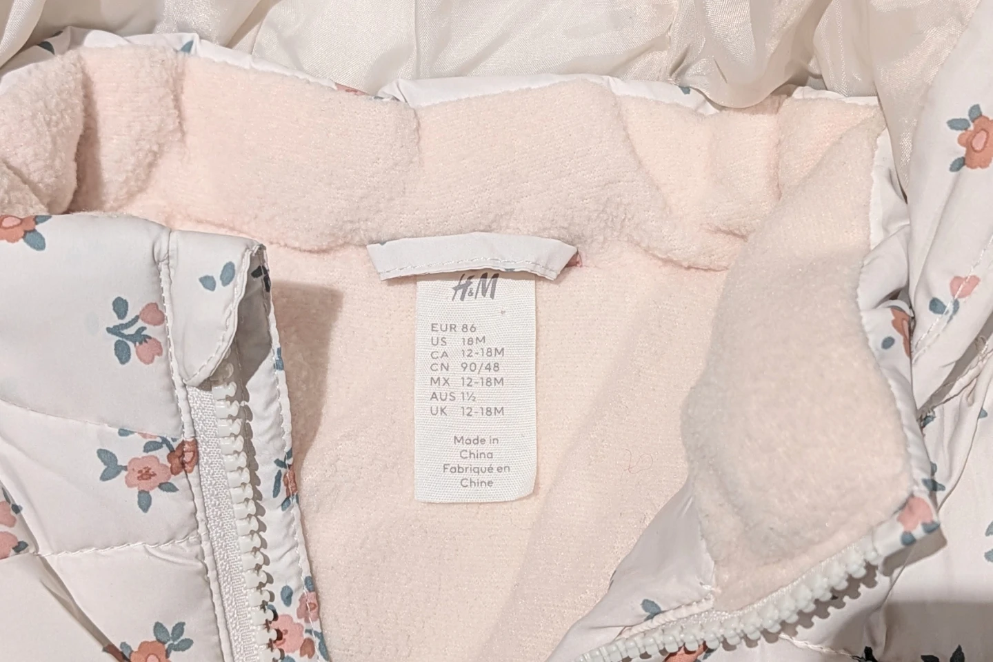 New H&M Girls Floral Puffer Jacket - photo 2