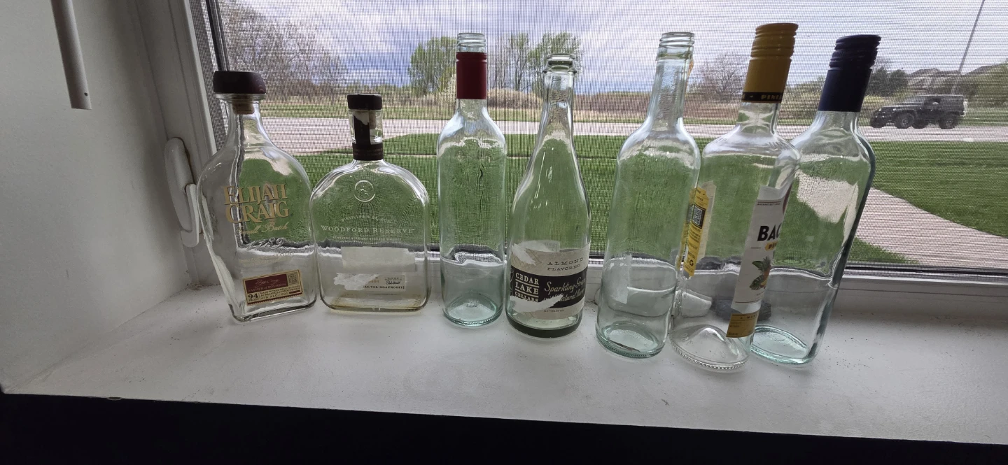 Assorted Empty Glass Bottles