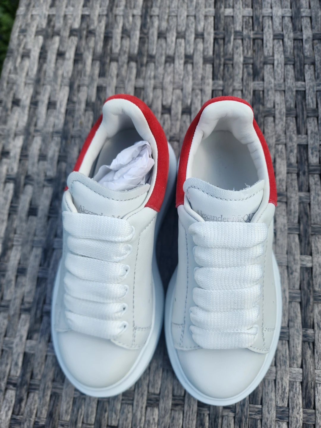 Alexander McQueen Kids' White/Lust Red Sneaker Size 25