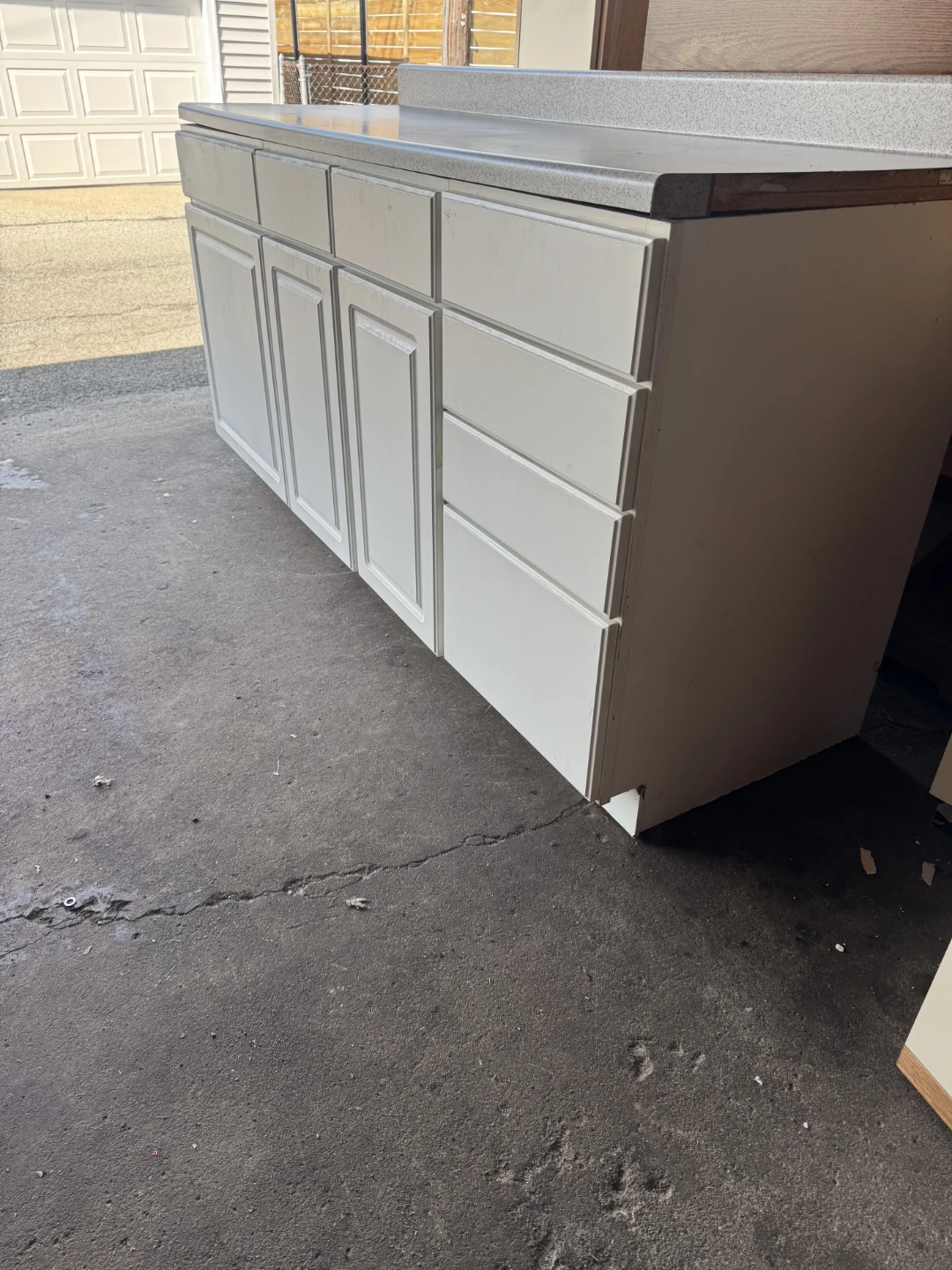 White Kitchen Base Cabinet with Countertop - photo 2